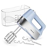Electric Hand Mixer, 5-Speed Hand Mixer with Measuring Storage Case, Kitchen Handheld Mixer Includes Dough Hooks, Whisk and Beaters for Cream, Cake, Cookies, Eggs 250W Hand Mixer with Measuring Box