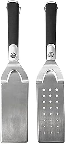 Pit Boss 40428 Juego de espátulas para plancha, acero inoxidable, tamaño grande