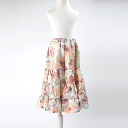 Image of HOOLCHEAN Toddler Little Girls Wide Leg Seersucker Floral Pants Loose Fit Large Hem (Flower2, 73: 6-12 Months)