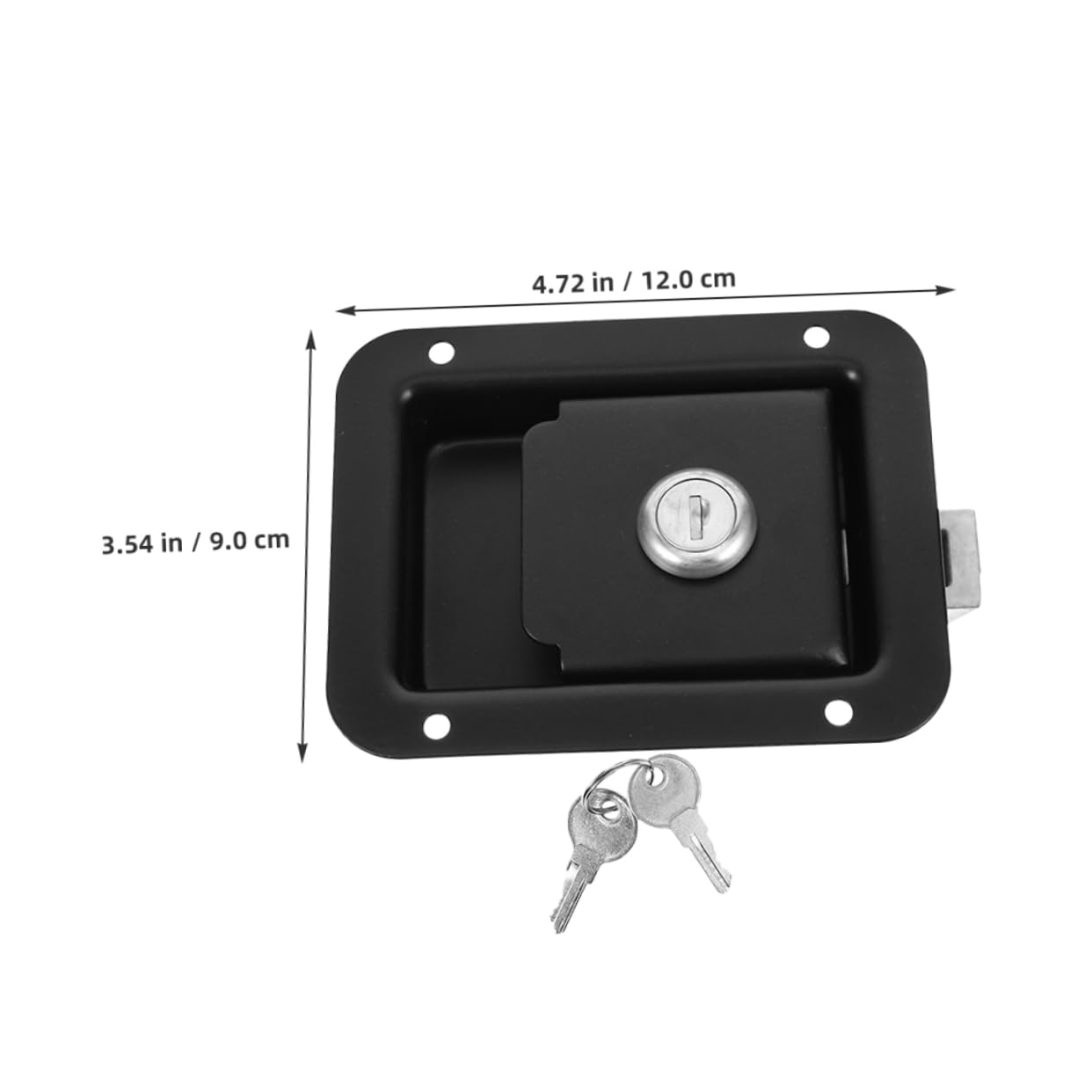 OSALADI Juego de 4 Cerraduras de Acero Inoxidable para Puerta de Autocaravana, Fácil Instalación y Seguridad Mejorada, Color Negro, Diseño Reducido para Remolques