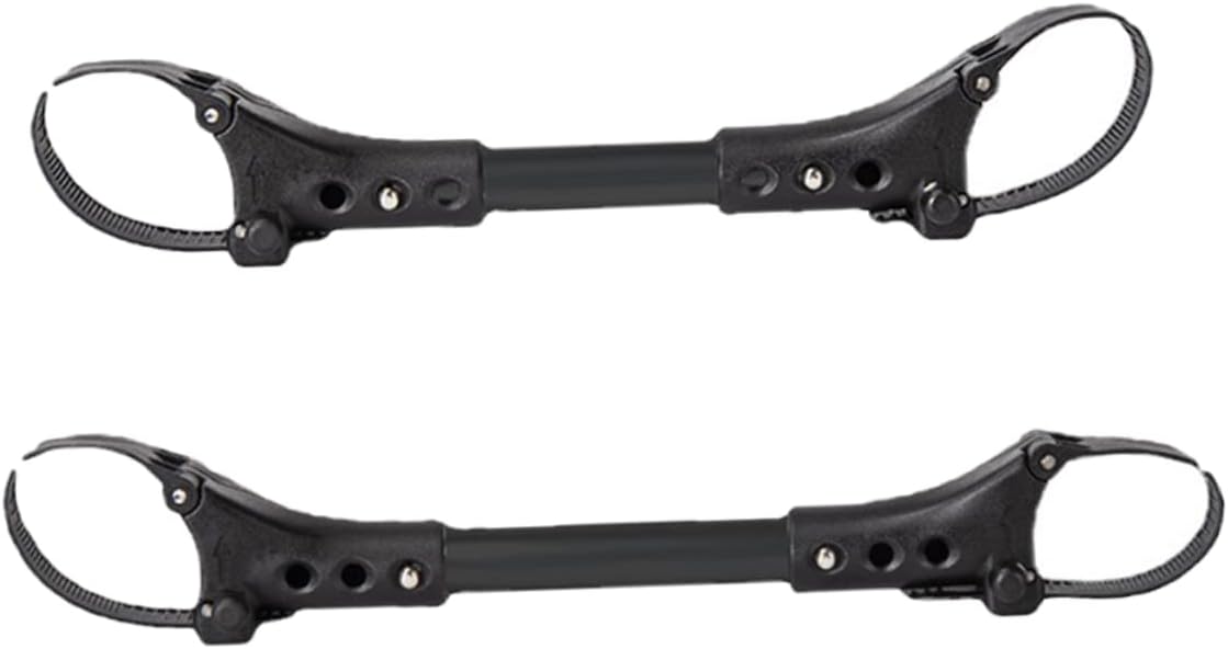 RORPOIR 2Pcs Universal Twin Baby Stroller Connector, Adjustable Prams Connectors for Double & Tandem Pushchairs, Easy Installation for Outdoor Use, Black