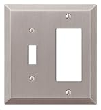 Amerelle 163TRBN Century Steel Toggle 1 Rocker Wallplate, Brushed Nickel