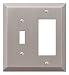 Amerelle 163TRBN Century Steel Toggle 1 Rocker Wallplate, Brushed Nickel
