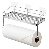 ✅Materiales de calidad - Portarollos cocina resistentes de acero inoxidable con suficiente elasticidad y flexibilidad para soportar productos de limpieza o condimentos en el estante superior de su porta rollos papel cocina. También es resistente al óxido y repele el agua.
