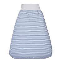 Lictin Baby Schlupfsack 0.5 TOG mit elastischem Bund, Schlafsack aus Baumwolle, Strampelsack Sommer , Baby 6-12 Monate, Blau gestreift