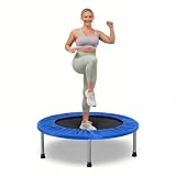 Fitvids 40' Mini Trampoline – Fitness Rebounder with Adjustable Foam Handle, Quiet & Stable Exercise Trampoline for Indoor/Outdoor Cardio, Balance, Core Strength, Max Load 300lbs