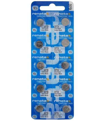 Renata 373 SR916SW Batteries - 1.55V Silver Oxide 373 Watch Battery (10 Count)