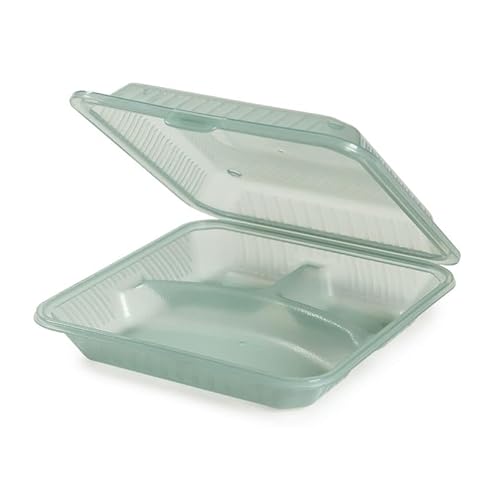 GET EC-12-1-JA Eco-Takeouts Jade 3-Compartment Container - Dozen