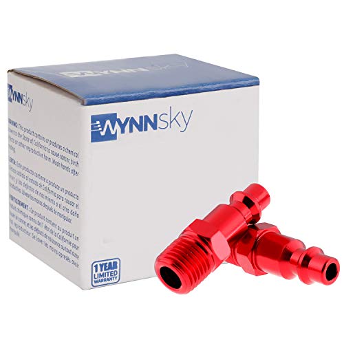 image for WYNNsky Color Fittings, 1/4''MNPT Air Plug, I/M Type-Red, 10 Pieces Ai