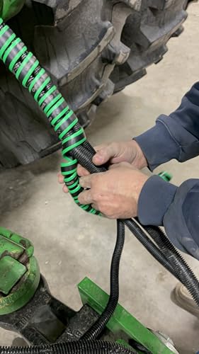Outback Wrap - Anaconda Hydraulic Hose Management Protector and Tagging Wraps for Farming and Agriculture Equipment, Tractors, Harvesters, Planters, and Sprayers 32mm Diameter- 80 Foot (Blue)