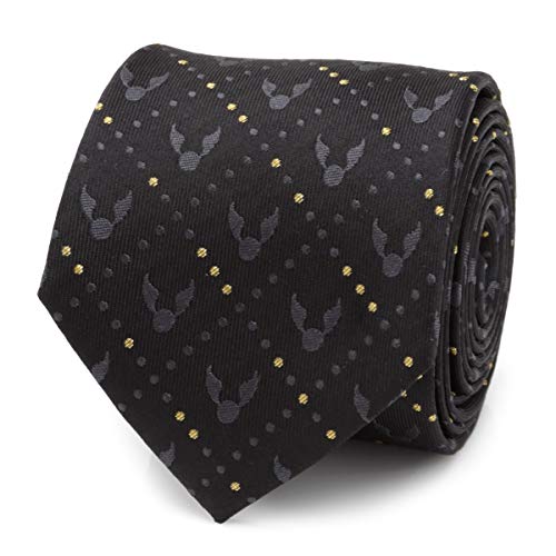 Harry Potter Golden Snitch Black Silk Men's Tie