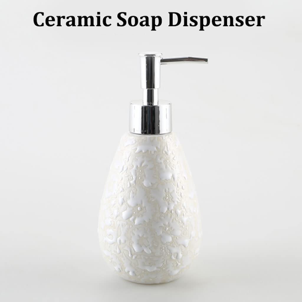 NZPOST Distributore di Sapone Ricaricabile Distributore di Sapone Distributore di lozione in Ceramica Emboss Distributore di Sapone Ricaricabile