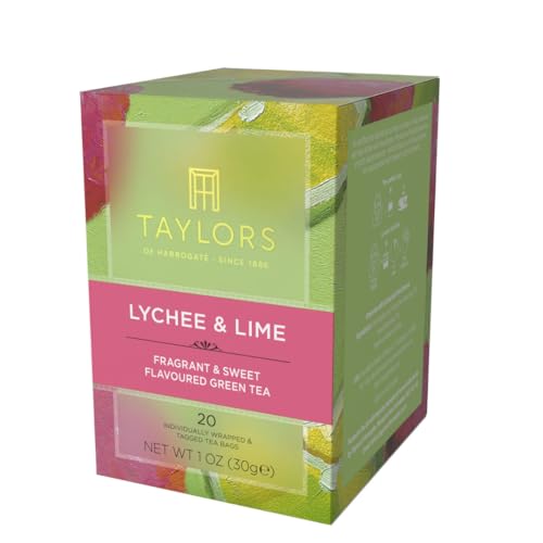Image of Taylors of Harrogate Lychee & Lime Green Tea Bags, 20ct (Pack of 6)