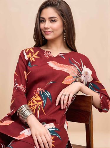 Image of RICHIK Women's Co-ord Set|Kurta Set for Women|Printed Kurta with Pant|Co-ord Set