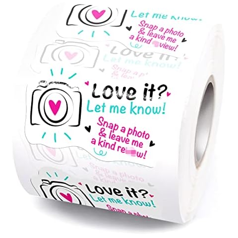Littlefa 1.5’’ Love it Let Me Know with Cute Camera Design Stickers,Thank You Stickers,Bakeries Stickers,Handmade Stickers,Small Business Stickers, Envelopes Stickers, Gift Bags Packaging 500 PCS Cover