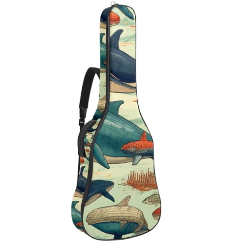 Housse de guitare acoustique haut de gamme motif baleine, sac de transport Oxford durable