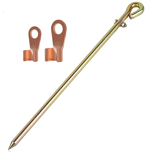Minidodoca- Portable Ground Rod - Grounding Pin with Ground Wire Lug | Great for Electric...