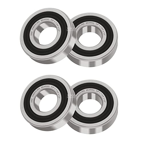 XIKE 4 Pcs 1633-2RS Bearings 5/8" x1-3/4 x1/2", Double Rubber Seals.