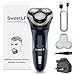 SweetLF Electric Razor for Men, 120 Min Shaving, Fast UK Adapter (1H Charging),100% Waterproof, Wet & Dry Rotary Shavers for Men with Pop-up Trimmer, LED Display, Dark Blue