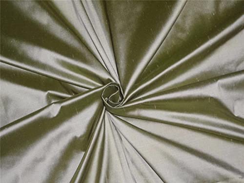 Tissu Dupioni de soie vert olive or au mètre pour styliste et décoration d'intérieur PKT221
