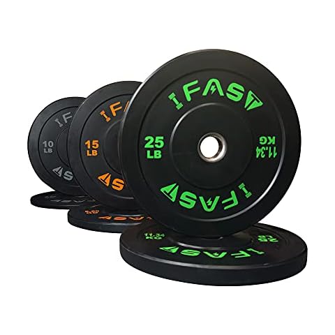 SimpleL 100LB Olympic Weight Plates, Rubber Bumper Plates, Home Gym Strength Training Barbell Plates, Available for Weightlifting, Weight Bench Press Workout Black Cover