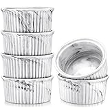 MALACASA, Serie Bake.Grey, 6 Stück Creme Brulee Schälchen, 130ml Souffléförmchen Pastetenform aus Porzellan, Kleine Auflaufformen für Küchenbacken Förmchen für Muffins, Cupcakes, 8,7*7,5*4cm, Marmor