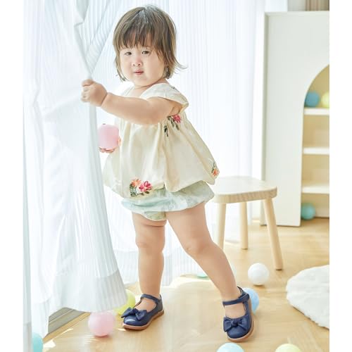 Image of Flaryzone Toddler Little Girl Mary Jane School Uniform Oxfords Flat Dress Shoes