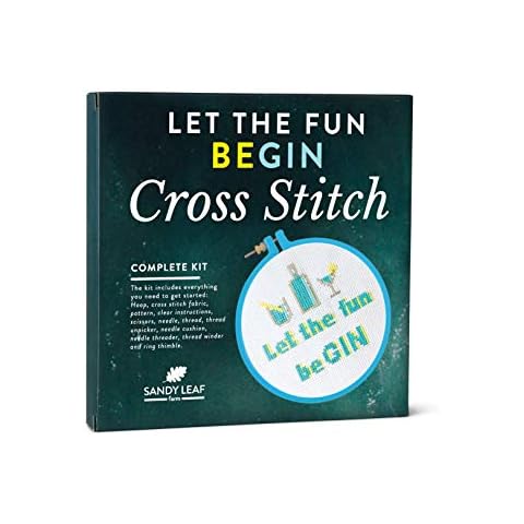 'Let The Fun Be Gin' Cross Stitch Kit - Make Your Own Gin Themed Cross Stitch Cover