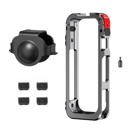 Image of TEKTONIC Metal Cage for Insta 360 X5 - CNC Aluminum Protective Camera Frame with Cold Shoe Mounts, 1 /4 inch Screw Ports & Quick-Release Design for Vlogging, Filmmaking & Travel