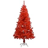 arbol de navidad rojo dorado y plateado Color: Rojo; Material: PVC, acero; Altura total: 150 cm