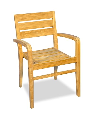 GOLDENTEAK Teak Stacking Chair (Set of 4) - Chilmark Collection