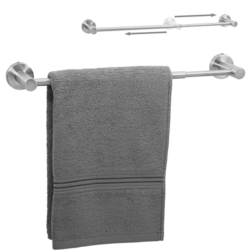 Belle Vous Toallero Extensible de Acero Inoxidable - Colgador de Toalla de Pared para el Baño Ducha o Cocina - Barra Soporte para Toallas de 40-66 cm con Ventosa - Toalleros Multiusos