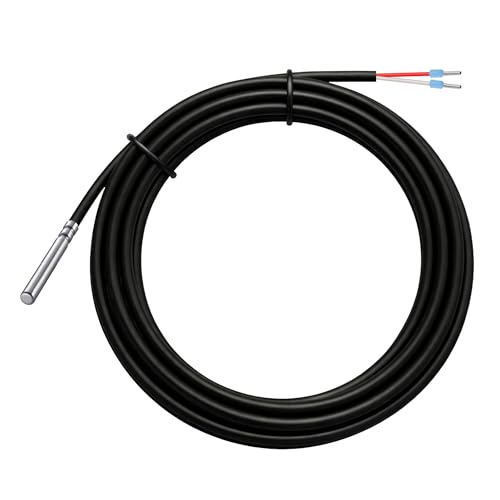 Testo Sensor PT1000 Temperaturfühler/Kabelfühler 1 m PVC Edelstahlhülse 6×50 mm IP52 -30 bis +105 C 2Leiter pt 1000 temperatursensor für Heizung und Haustechnik