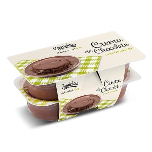 DIA CAPRICHOSO natillas de chocolate con bizcocho pack 4 unidades 125 gr