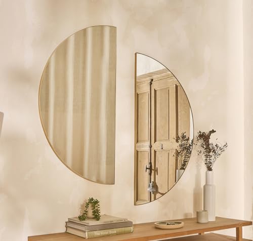 aimuria Miroir Demi-Lune en métal doré 50x100cm