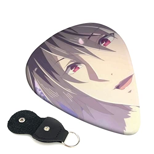 6枚セット ギターピック かくりよの宿飯 スタイリッシュ 3種厚さ0.46/0.71/0.96mm 6弦アコースティックギター、エレクトリックギター、ベース、バンジョー、マンドリン 6つのギターピックに適しています おにぎり型紛失防止 ギターアクセサリ A