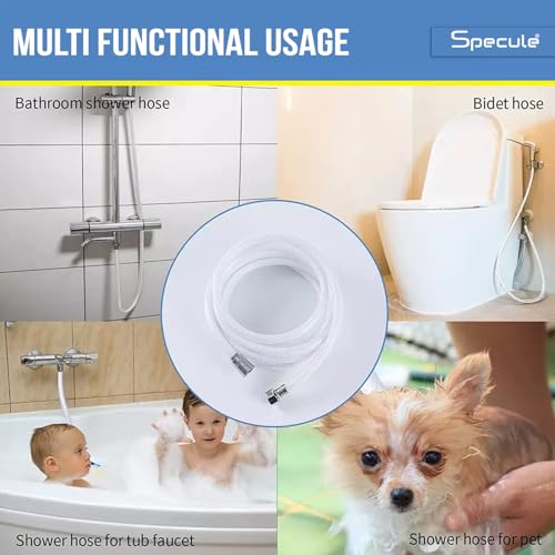 Image of 1.5 Meter PVC High Pressure Flexible Tube Shower Hose Pipe /Hand Shower Pipe /Health Faucet Tube Jet Spray Pipe (Chrome) (Brass Parts)