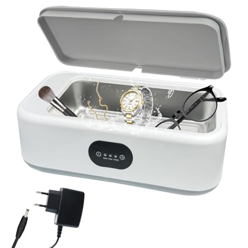 DONGKER Limpiador ultrasónico, dispositivo de limpieza ultrasónica de 49 kHz, limpiador sónico de 640 ml con 3 modos de limpieza, es un buen cuidado para joyas, relojes, gafas, etc.
