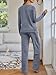 LILLUSORY Womens 2 Piece Lounge Sets Winter Outfits 2025 Sweatsuit Matching Pjs Airport Vacation Travel Fall Pajamas Fashion Blue M
