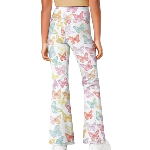 Image of Girls Flare Leggings 5-14T Cute Bell Bottoms for Girl Yoga Pants for Gym