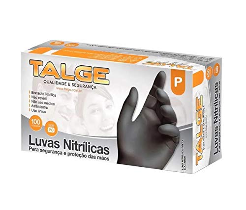 Talge Luva Nitrilica Preta P 100Un, Talge