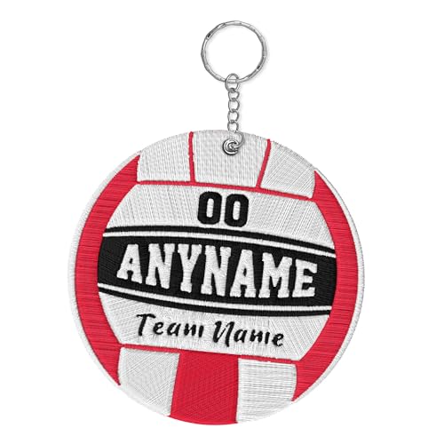 Personalized Volleyball Sports Embroidery Keychain Custom Volleyball Team Name And