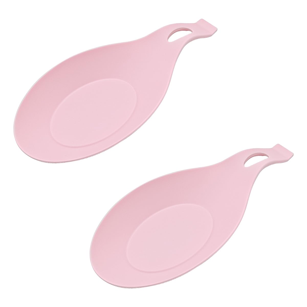 Sarini Silicone Spoon Rest,Kitchen Utensil Holder,Spoon Rest from Silicone,Cooking Spoon Rest from Silicone,Almond-Shaped Kitchen Helper Tray for Spoons,Pink
