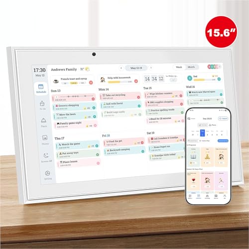 Digital Calendar, 15.6 Inch Wall Planner Electronic Calendar&Chore Chart,1080P Full