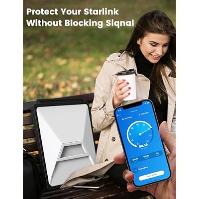 Protective Cover Case,Shockproof,Weatherproof,Signal-Safe Cover,Precision Fit,Non-Slip Silicone Accessory Designed for Starlink Mini Dish,for RV,Camping, Hiking,Travel(White)