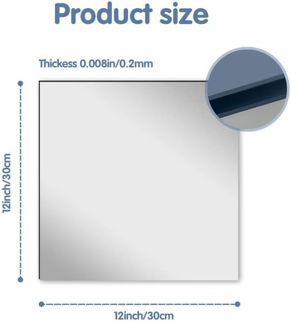 Flexible Non-Glass Mirror Wall Stickers - 12x12 in