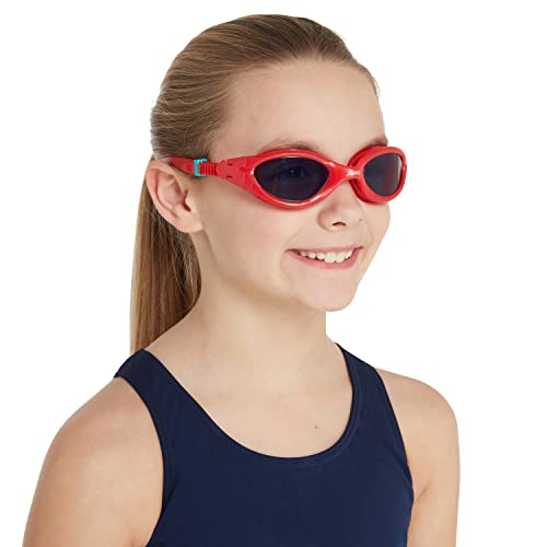 Zoggs Panorama Kids Swimming Goggles (Smoke Lens, Red/Green, 6-14 Years) with Tinted UV Protection & Soft, Anti-Leak Seal - Image 3