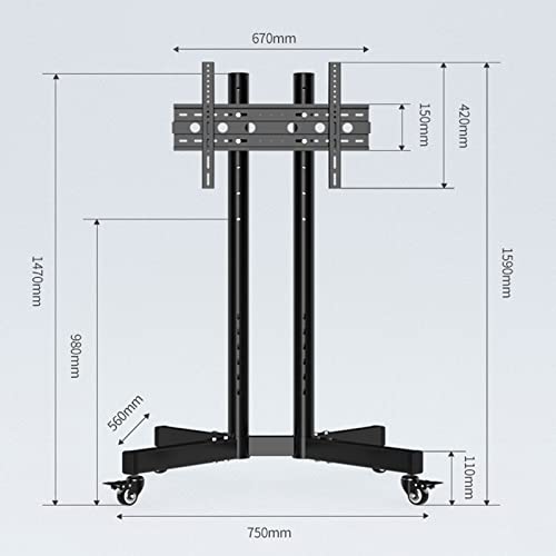 Soporte móvil para TV de 32 a 75 pulgadas con ruedas miniatura 2