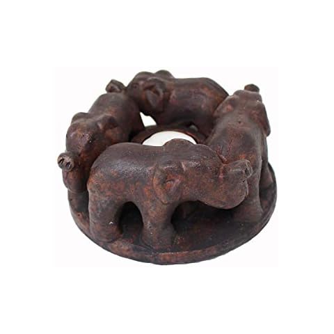 mitienda mit Liebe gemacht Friendship Circle 4 Elephants Tea Light Holder Decoration Friendship Circle Ceramic Gift Idea Cover