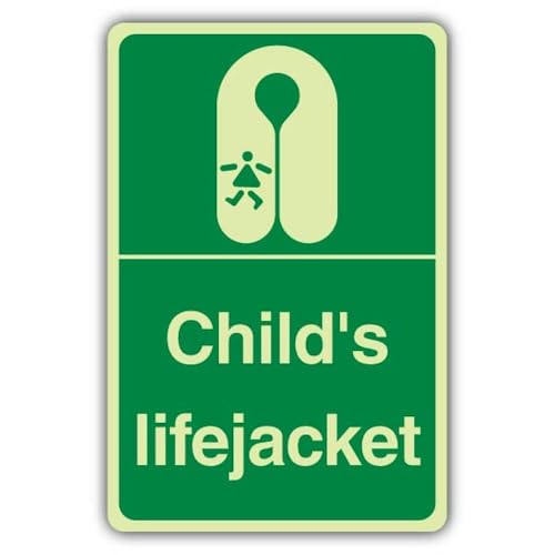 Panneau gilet de sauvetage enfant photoluminescent de sécurité 40x60